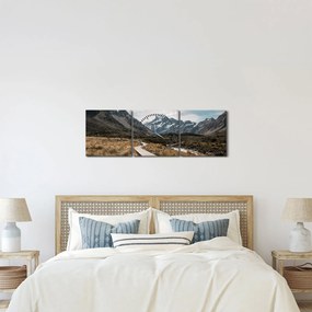 Obraz - Chodník v údolí hory Mt. Cook (s hodinami) (90x30 cm)