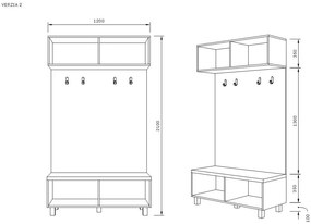 BONTEC Šatňová nábytková zostava VANIO