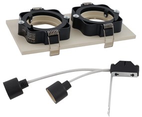 Sada 6 moderných zapustených bodových svetiel béžová GU10 50 mm nastaviteľné 2-svetlá - Qure