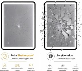 Erga Sari, LED zrkadlo v čiernom ráme s vyhrievaním a dotykovým ovládaním, 80 × 60 cm, čierna matná, ERG-YKA-MR.SARI-BLK-60X80