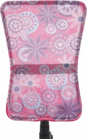 Detská stolička na kolieskach Gofy - ružová / vzor / čierna