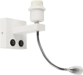 Moderná nástenná lampa biela s flexibilným ramenom - Brescia Combi