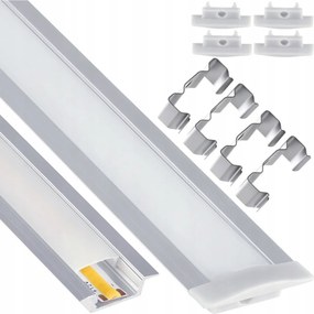 BERGE LED eloxovaný hliníkový profil zapustený 2m - sada