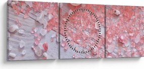 Obraz - Prímorská atmosféra v ružových odtieňoch (s hodinami) (90x30 cm)