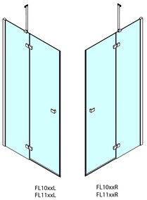 Polysan, FORTIS LINE sprchové dvere 1300mm, číre sklo, ľavé, FL1113L
