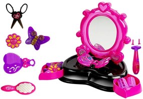 Kozmetické zrkadlo ružovo - čierne Inlea4Fun DRESSING TABLE