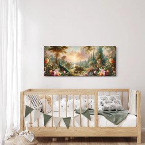 Obraz - Pávy v záhrade (120x50 cm)