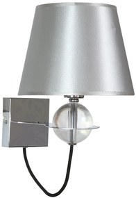 CLX Nástenná moderná lampa SALAMANCA, 1xE14, 40W, strieborná