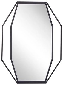Osemhranné nástenné zrkadlo 60 x 80 cm grafitovosivé NIRE Beliani