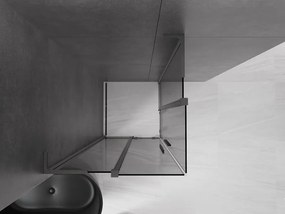 Mexen Velar L Duo, sprchový kút s posuvnými dverami 90 x 90 cm, 8mm šedé sklo, brúsený grafit, 871-090-090-02-43-95
