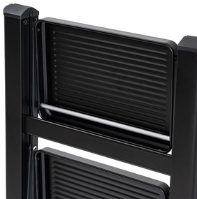 4Home Skladacie oceľové schodíky Steel, 3 stupne, čierna