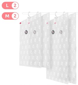 Súprava 4 závesných vakuových úložných obalov na oblečenie Compactor Hanging Vacuum Bags, 105 x 70 cm