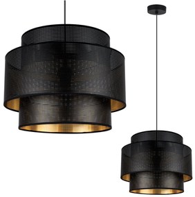 Závesné svietidlo Asti, 1x čierne PVC tienidlo, (fi 35cm), g