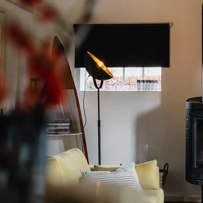 Stojaca lampa čierna so zlatom 35 cm nastaviteľná - Magnax