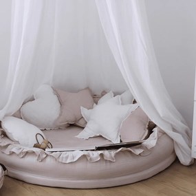 Ľanový vankúš hviezda biely 50 cm