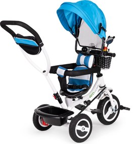 ECOTOYS detský trojkolový bicykel otočné sedadlo 360° odnímateľná strieška, gumené kolesá