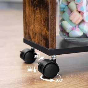 Pojízdný kuchyňský regál Vasagle Tonari 45 cm černý/hnědý
