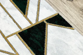 Behúň EMERALD exkluzívny 1015 glamour, marmur, geometrický zelený/zlatý