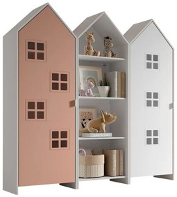 Bielo-ružová otvorená detská šatníková skriňa 173x171,5 cm CASAMI BRUGES – Vipack