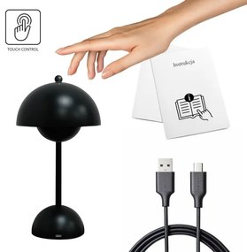 LED dobíjateľná dotyková stolná lampa COSTA LED/3W/5V 2400 mAh 3000-6000K čierna