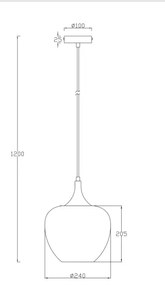 Globo 15548HK - Luster na lanku MAXY 1xE27/40W/230V pr. 24 cm biela/antracit