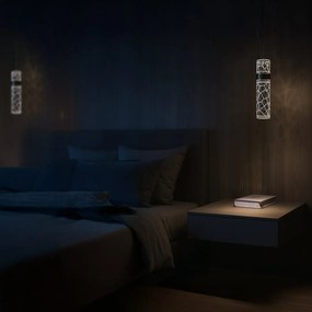 Závesné svietidlo Lagos, 1x sklenené tienidlo so vzorom, g
