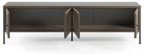 Sivý kovový TV stolík 160x50x35 cm Fayna – Marckeric
