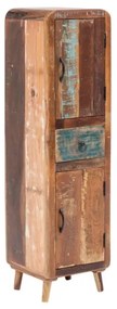 furniture-nabytek.cz - Masívna kúpeľňová vysoká skrinka Calcutta II z recyklovaného dreva, lakovaná, viacfarebná – 35×35×135 cm