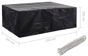 Obal na záhradný nábytok s 8 očkami 242x162x100 cm