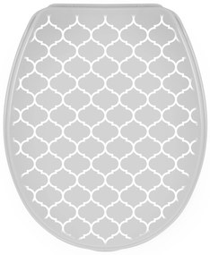 Erga Iris, toaletné WC sedátko z polypropylénu, šedá so vzorom Orient, ERG-07989