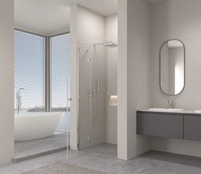 Erga Bern, 1-krídlové delené sprchové dvere do otvoru 100x195 cm, 6mm číre sklo, chrómový profil, ERG-V02-BERN-D100-CR