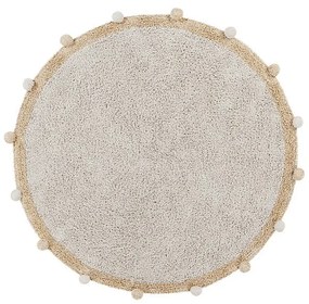 Béžový prateľný ručne tkaný bavlnený detský koberec ø120 cm Bubbly Honey – Lorena Canals