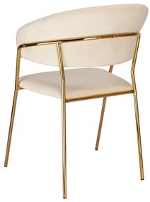 Jedálenská stolička COLIN zamatová, zlatá / béžová
