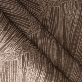 Elegantný zamatový stredový obrus v hnedej farbe s krásnym vzorom