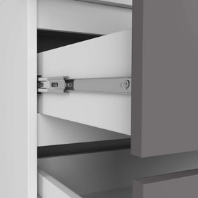 Šatní skříň Star se zrcadlem 90 cm bílá/grafitově šedá