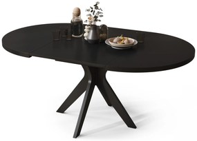 RENZO Čierny - OKRÚHLY STÔL Ø110 ROZKLADACÍ DO 180 cm | DO KUCHYNE JEDÁLNE OBÝVAČKY RETRO