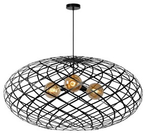 Lucide 21417/99/30 - Luster na lanku WOLFRAM 3xE27/60W/230V čierna