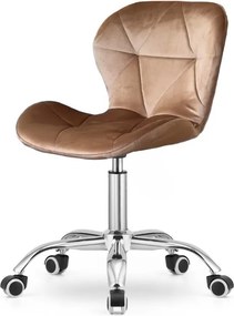 AKCIA Svetlo hnedé kancelárske kreslo AVOLA VELVET II. akosť