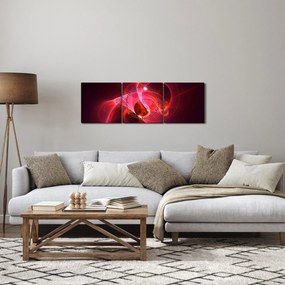 Moderný obraz ružovej abstrakcie (s hodinami) (90x30 cm)