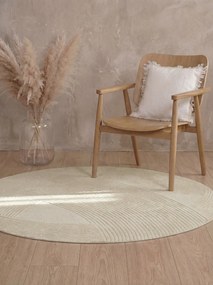 Ted Baker, Kusový koberec Ted Baker Kensington 106399 Creme kruh, 200x200, biela, kancelária