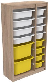 Organizér na hračky Dremonka 6 (dub sonoma + biela + žltá). Akcia -22%. Vlastná spoľahlivá doprava až k Vám domov. 1124291