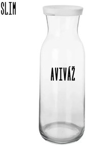 Sklenená fľaša na mlieko / olej / aviváž s bielym silikónovým viečkom, 1,21 l