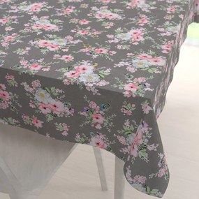 Biante Bavlnený obdĺžnikový obrus Sandra SA-553 Ružové kvety na sivom 60x100 cm