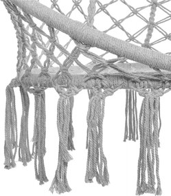 Springos Bocianie hniezdo so strapcami – závesné kreslo s vankúšom sivé SPR0045