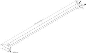 Erga Paris, rohová vzpera pre sprchové zásteny s hrúbkou skla 6/8/10 mm, dĺžka 35cm, chrómová, ERG-V02-PARIS-BAR35-CR