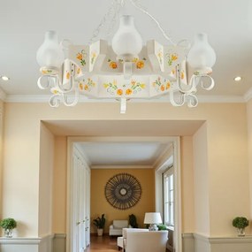 Brilagi - Luster na reťazi QUEEN 6xE14/40W/230V buk/krémová