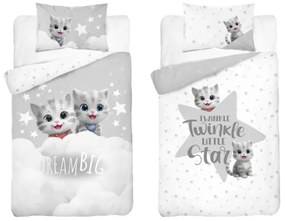 Obliečky do postieľky Mačiatka sivé 100x135/40x60