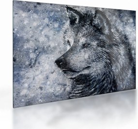Sklenený obraz - Kreslený vlk (70x50 cm)