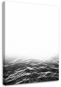 Obraz na plátně Vlny moře Černá a bílá - 40x60 cm