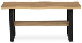 Autronic - Stůl konferenční, 120x60x55 cm, MDF deska, dekor divoký dub, kov, police, černý lak - CT-F4212 OAK AKCE